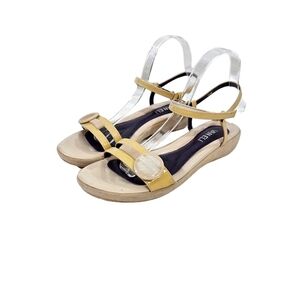 Vaneli Beige Velcro Strap Sandals